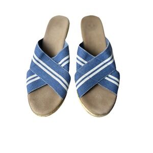 Charleston Shoe Co. Backless Cannon Criss-Cross Espadrille Wedge Sandal Women 10